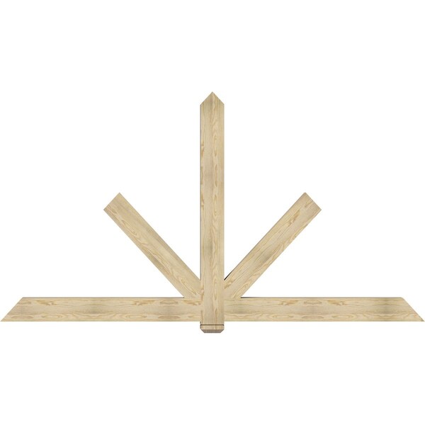 Ekena Millwork Kennewick Rough Sawn Timber Gable Bracket, Douglas Fir, 108"W x 58"H x 4"D x 6"F, 13/12 Pitch GBW108X58X0406KEN00RDF - main